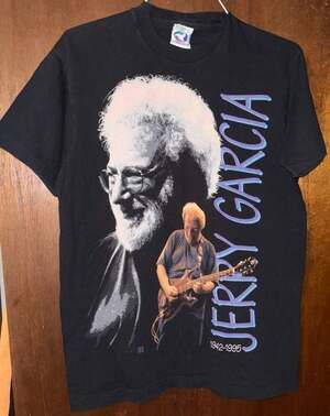 Vintage Jerry Garcia T Shirt Large LG Liquid Blue 1995 Grateful Dead 90's